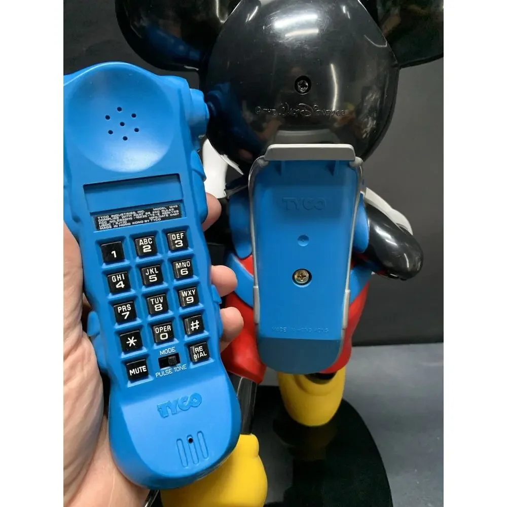 Vintage Mickey Mouse Tyco Telephone 1986 Traveling Backpack Phone Tested, Works